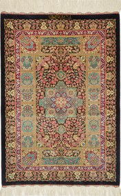 Ghom Tappeto 90x60 (Iran) Annodato A Mano