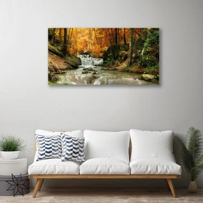 Quadro su tela Cascata della natura della foresta 100x50 cm