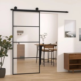 Porta Scorrevole Con Ferramenta 90x205cm Vetro Esg Alluminio /