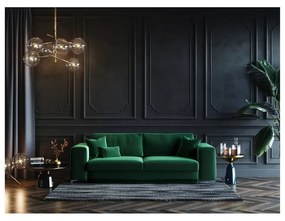 Divano letto in velluto verde scuro Devichy, 256 cm Rothe - devichy