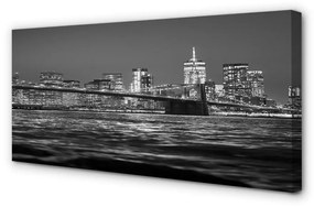 Foto quadro su tela Bridge fiume Panorama 100x50 cm