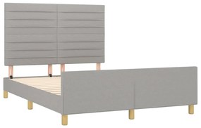 Giroletto con testiera grigio chiaro 140x190 cm in tessuto