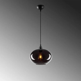 Lampadario nero con paralume in vetro ø 27 cm Smoked – Opviq lights
