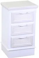 Mobiletto legno liverpool 3 cassetti bianco cm37x30h64