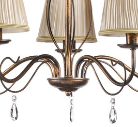 Lampadario Delia marrone paralume marrone 5x E14