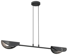 Lampadario Moderno 2 Luci Iperione A Bracci In Acciaio Nero