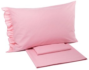 Completo Lenzuola Piazza e Mezza Rosa Kisstintaunita