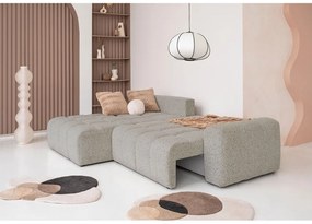 Divano angolare componibile marrone chiaro allungabile/con contenitore (con penisola a sinistra) Lulu – Miuform