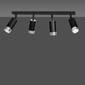 Lampada da Soffitto in Acciaio HIRO 4 Nero Cromo/Oro 4xGU10 Colore del corpo Nero e Cromo