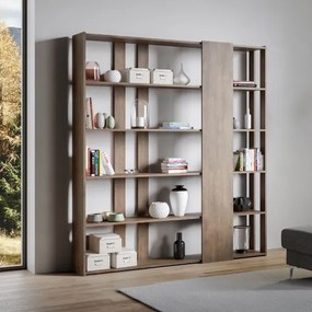 Libreria 178x204h cm a parete in legno Noce - KATO D