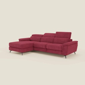 Estro Divano estraibile con chaise-longue e poggiatesta reclinabili in tessuto impermeabile T14 rosso
