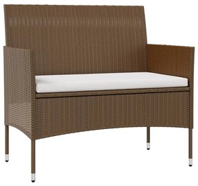 Set Divani da Giardino 8 pz con Cuscini in Polyrattan Marrone