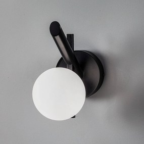 SIGMA Applique Baleo, nero/opale, 1 luce