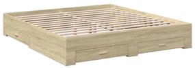 Giroletto cassetti rovere sonoma 180x200 cm legno multistrato