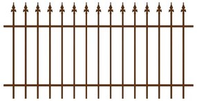 Recinzione Emilius dritta in ferro verniciato corten L 196 x H 100 x P 3.5 cm
