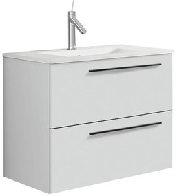 Mobile da bagno sotto lavabo bianco laccato opaco L 60 x H 55 x P 45 cm 2 cassetti, lavabo non incluso