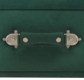 Panca con Cassetti 80 cm Verde in Velluto