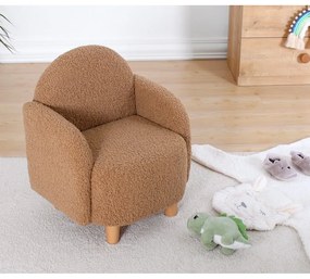 Poltrona per bambini marrone in tessuto bouclé Moylo - Artie