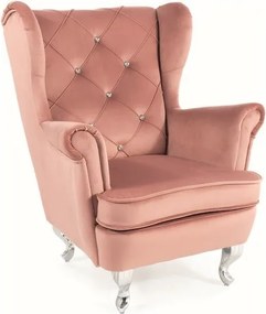 Poltrona per bambini Lili in velluto rosa antico – 69x65x81 cm