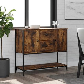 Credenza Rovere Fumo 100x36x85 Cm İn Legno Multistrato /