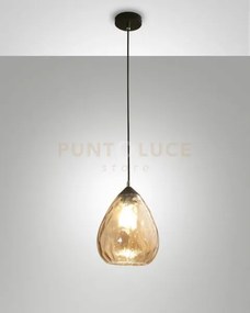 Gisella sospensione 1 luce ambra d.20cm attacco e27 altezza regolabile