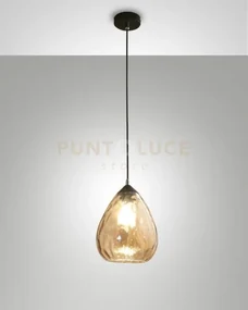 Gisella sospensione 1 luce ambra d.20cm attacco e27 altezza regolabile