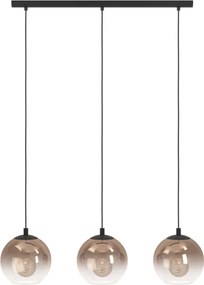 Eglo 901924 - Lampadario a cavo ARISCANI 3xE27/60W/230V nero/beige/fumé