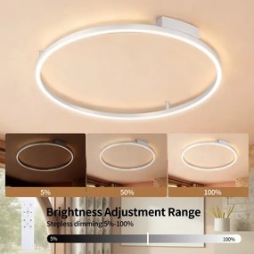 Brilagi - Lampada LED dimmerabile PORTOFINO LED/60W/230V Ø 80 cm argento + telecomando