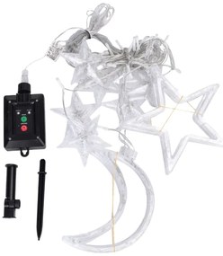 Aigostar - Catena luminosa solare a LED natalizia 120 LED/8 funzioni 3x0,6 m 500 mAh IP65 bianco caldo