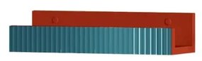 Mensola per bagno Niwa L 40 cm laccato opaco paprika con vetro blu pacifico