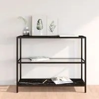 Tavolo Consolle Trasparente e Nero 100x36x90 cm Vetro Temperato cod mxl 53124