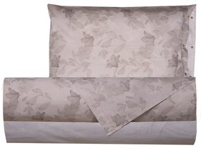 Completo letto singolo gigli tortora