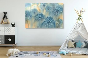 Quadro su tela – Dente di leone blu in acquerello