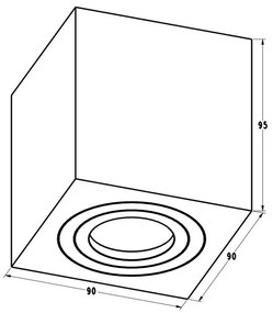 Zuma Line ACGU10-161 - Faretto QUARDIP SL 1xGU10/50W/230V nero