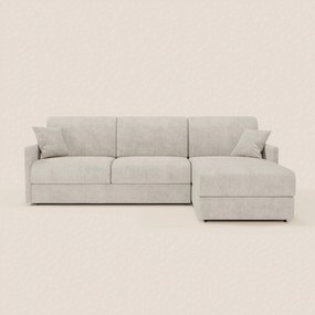 TOMMY Divano Letto con penisola contenitore - design minimal e sfoderabile in tessuto smacchiabile simil cotone T33