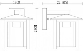 Applique Bianca E27, IP54 per Esterni - Serie PILLAR Base E27