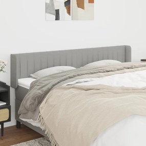 Testiera Ad Orecchio Grigio Chiaro 183x16x78/88 Cm İn Tessuto /