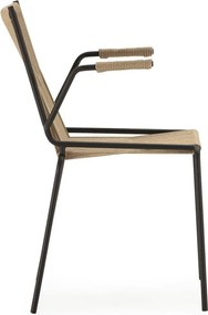 Sedie da pranzo in set beige in metallo con braccioli/impilabili 2 pz Emily – Marckeric