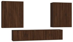 Set Mobili Porta TV 6 pz Rovere Marrone in Legno Multistrato