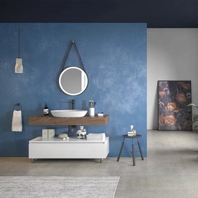 Composizione bagno 120 cm con mobile a terra e mensolone Oak | KAM-KK1203K - KAMALU
