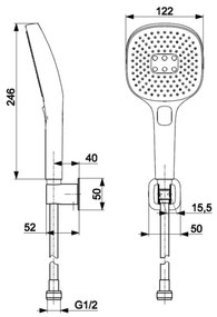 KFA Armatura 841-255-81 - Set doccia MALAGA nero