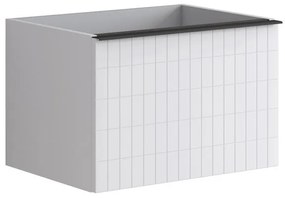 Mobile da bagno da fissare sotto lavabo L 60 x H 40 x P 45.5 cm bianco laccato, 2 cassetti Pixel grid