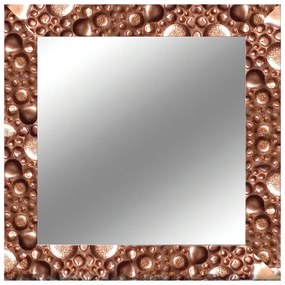 Specchio VESUVIO quadrato in legno bronzo 68 x 68 cm