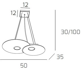 Sospensione Moderna Cloud Metallo Grigio 2 Luci Gx53