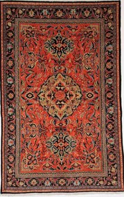 Tappeto 130 x 210 Rosso (Russia) Annodato A Mano