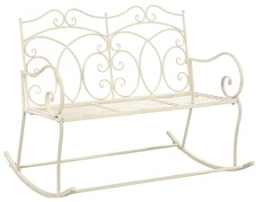 Panchina da giardino 104 cm in ferro bianco anticato