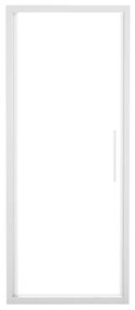 Porta doccia battente Record L 71 x H 195cm, Sp. 6 mm in vetro vetro senza finitura / trasparente profilo bianco
