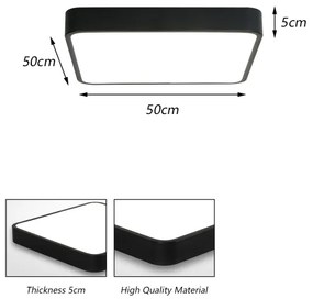 Brilagi - Lampada LED da soffitto POOL SQUARE LED/48W/230V 3000/4500/6000K 50x50 cm ner