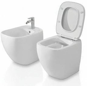 Sanitari filomuro rimless Rak Illusion con copriwater soft close