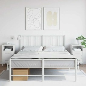 Comodini 2 Pz Bianchi 36x39x68 Cm İn Acciaio /